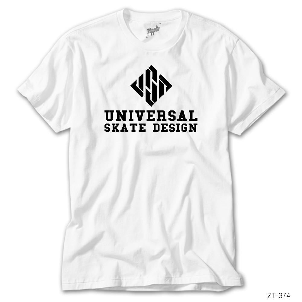 USD Skate Logo Beyaz Tişört