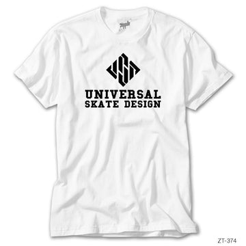 USD Skate Logo Beyaz Tişört