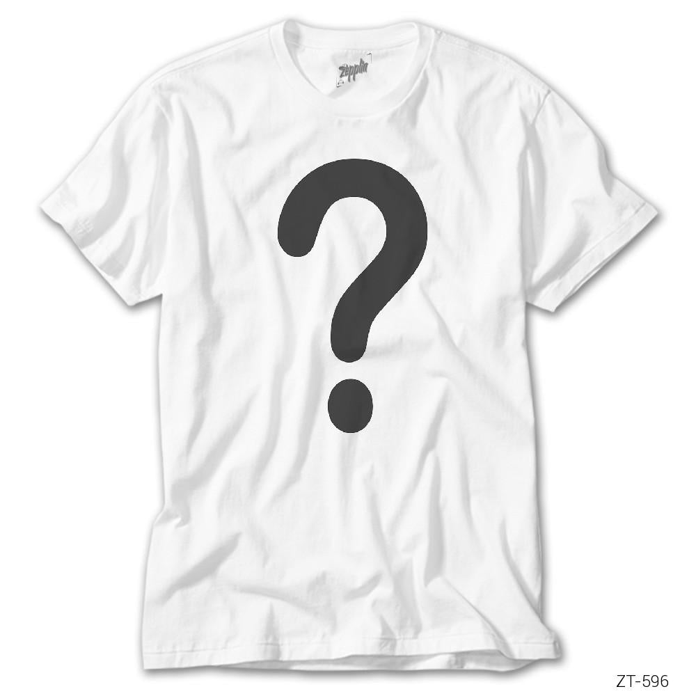 Soru İşareti Beyaz Tişört