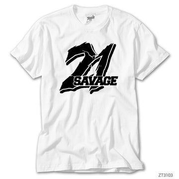 21 Savage Beyaz Tişört