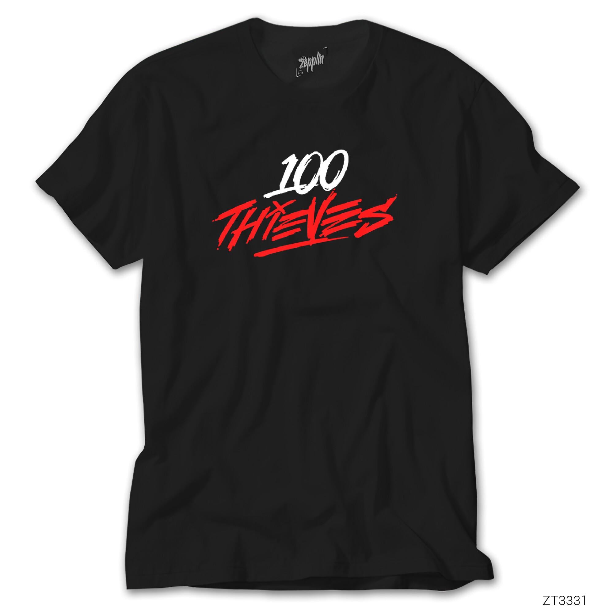 100 Thieves Splash Siyah Tişört