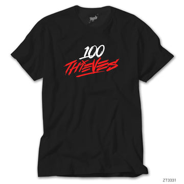 100 Thieves Splash Siyah Tişört