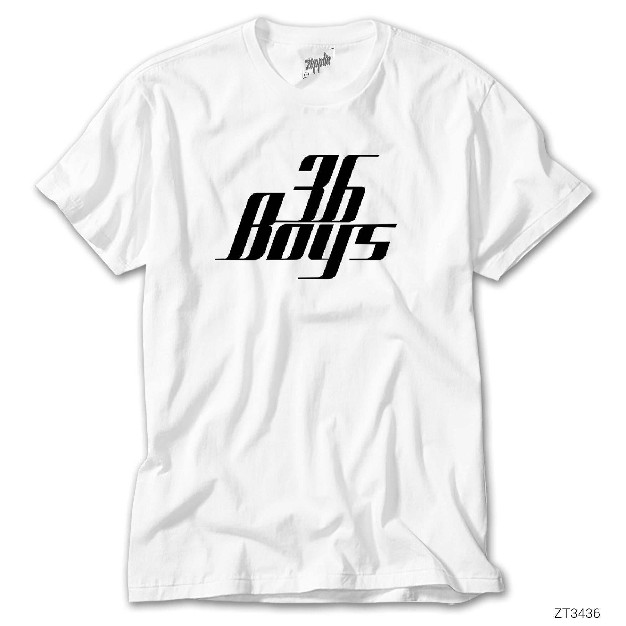 36 Boys Flat Beyaz Tişört | Zepplin Giyim – Zepplingiyim