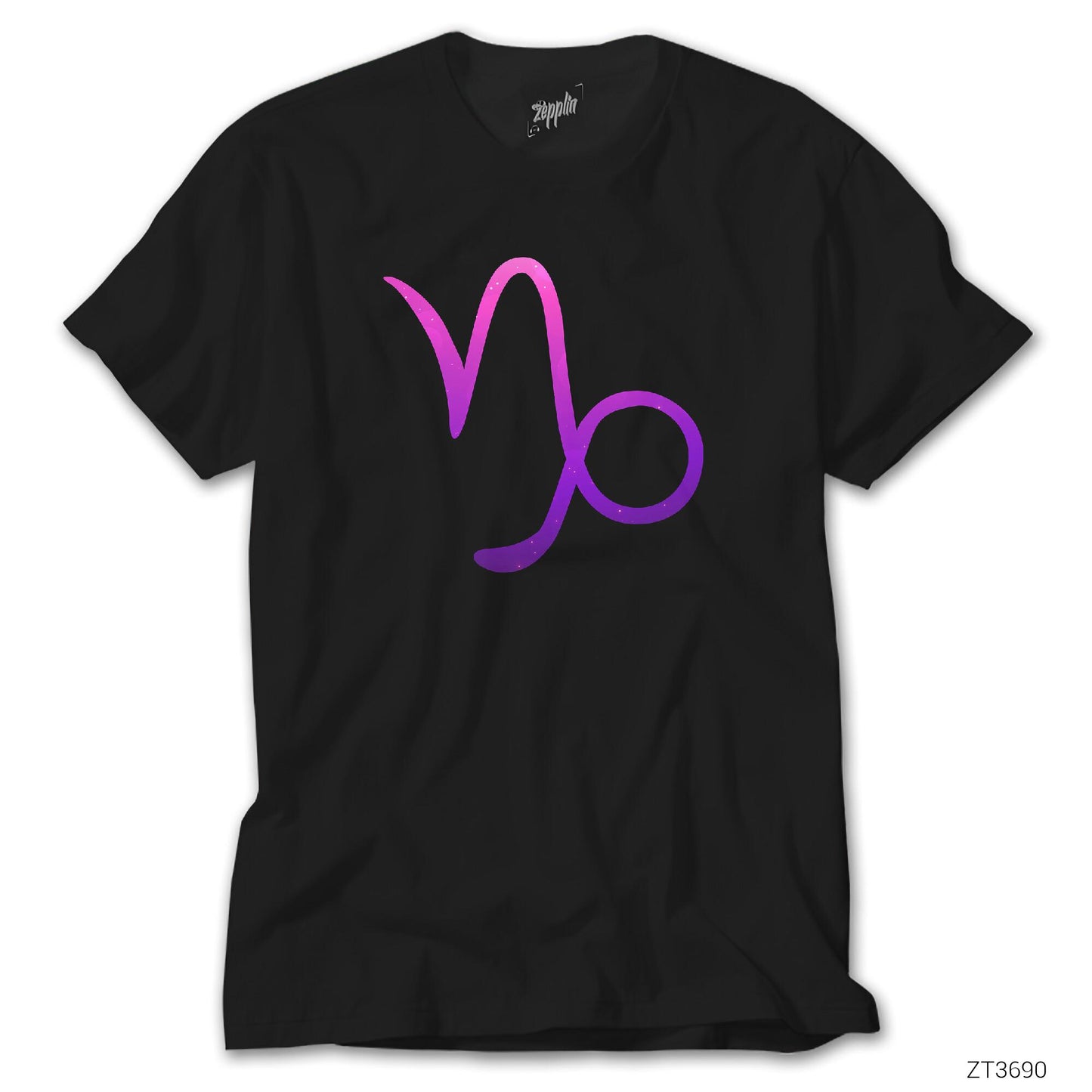 İndirimli Oğlak Burcu İkon Siyah Tişört