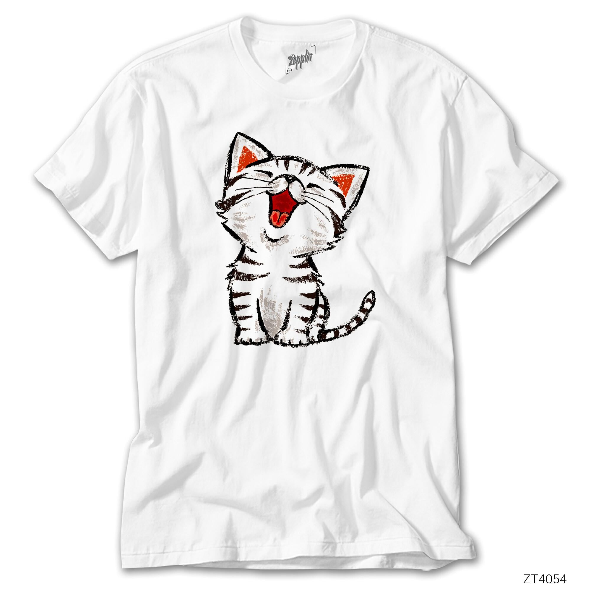 Beyaz Yavru Kedi Beyaz Tişört