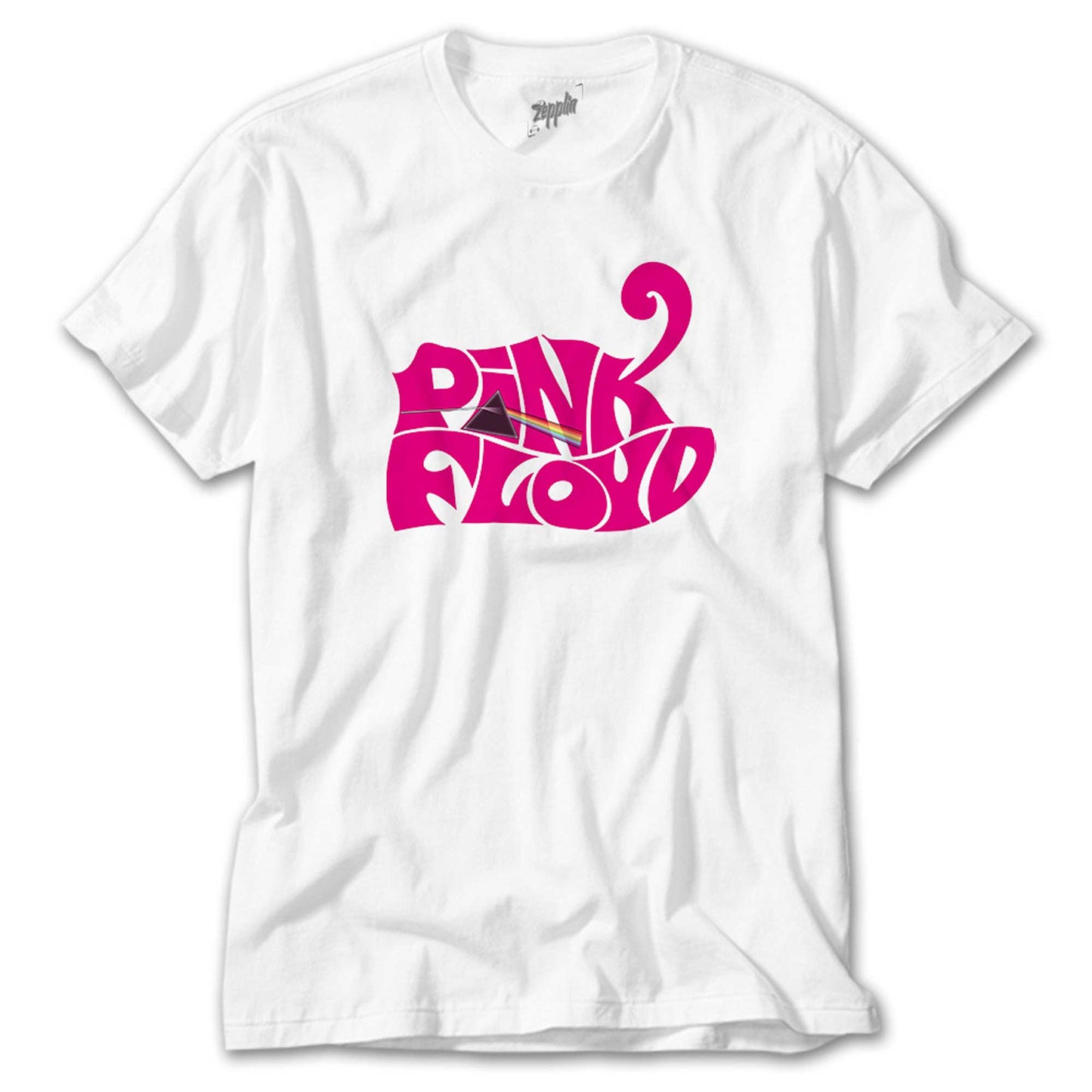 İndirimli Pink Floyd Black Text Beyaz Tişört
