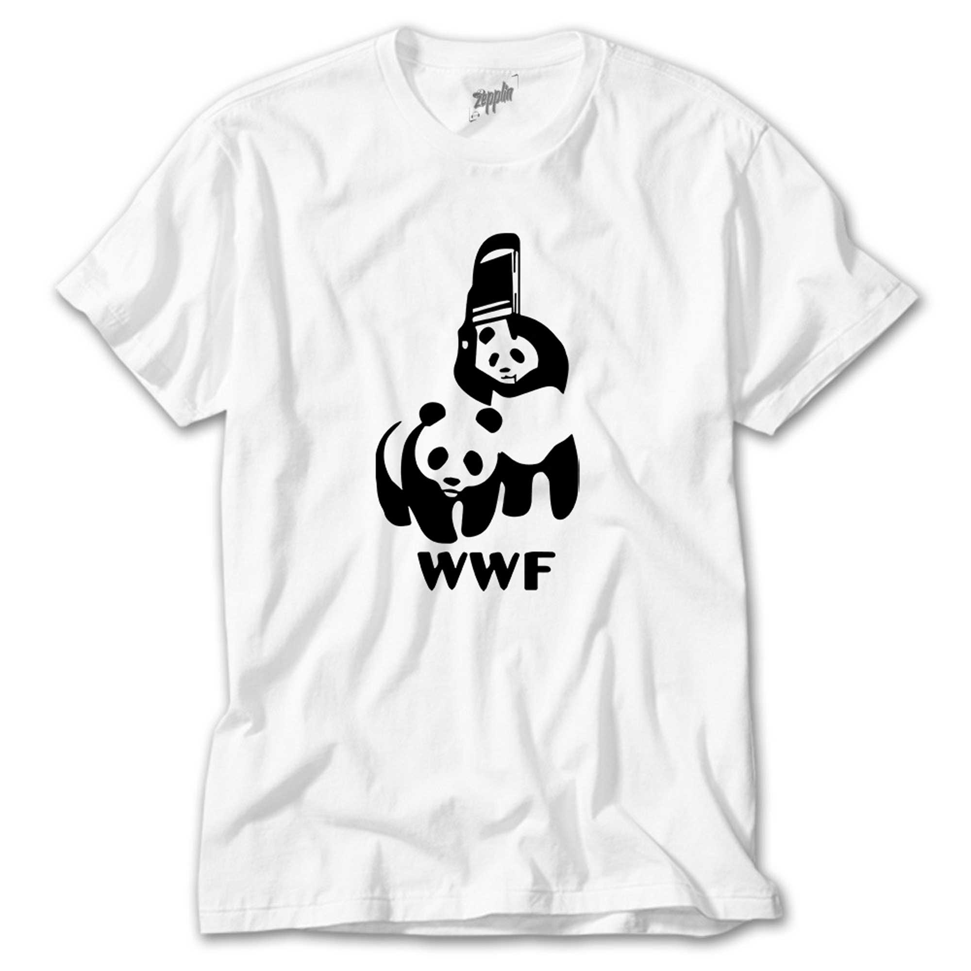 UFC WWF Panda Beyaz Tişört