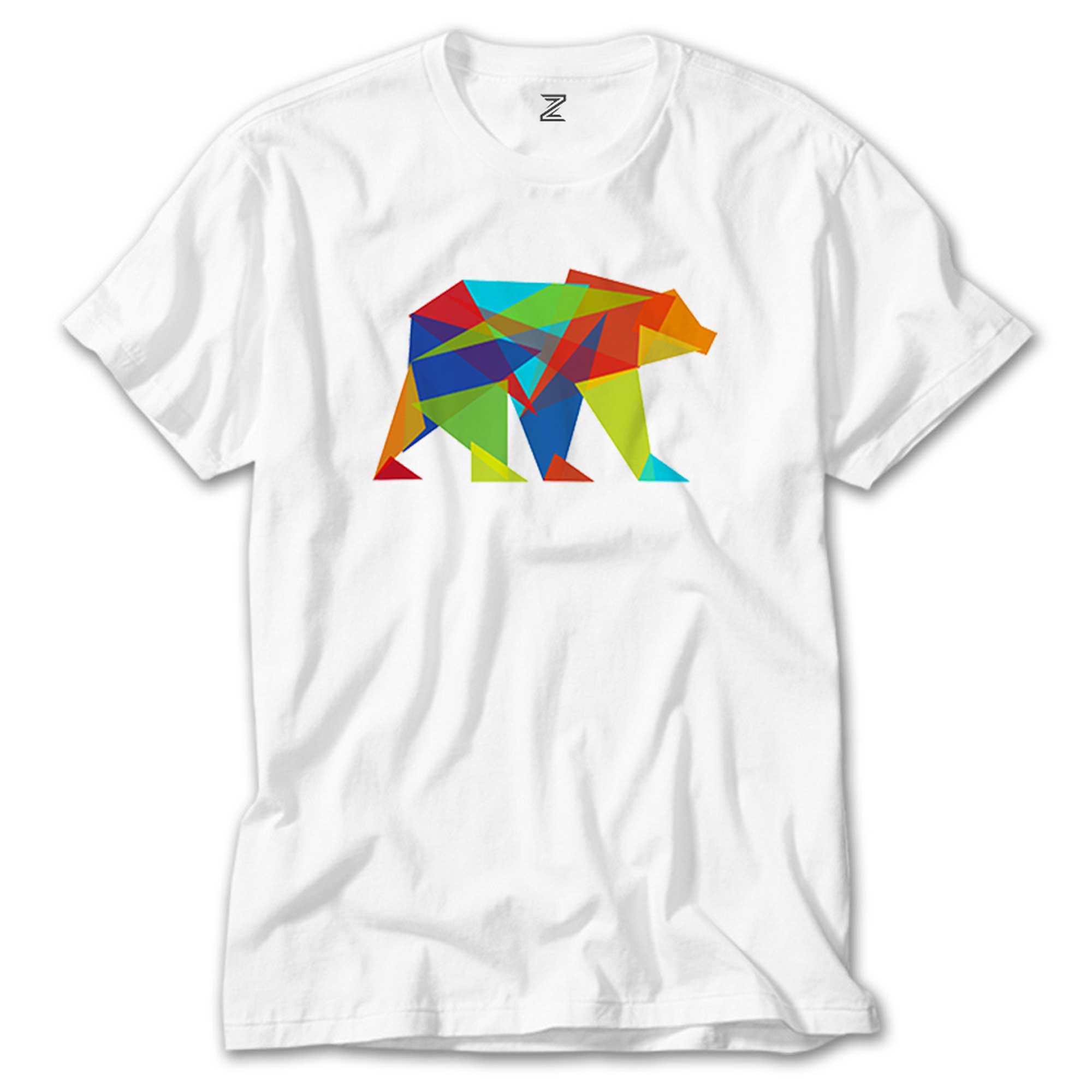 Bear Color Mozaik Beyaz Tişört