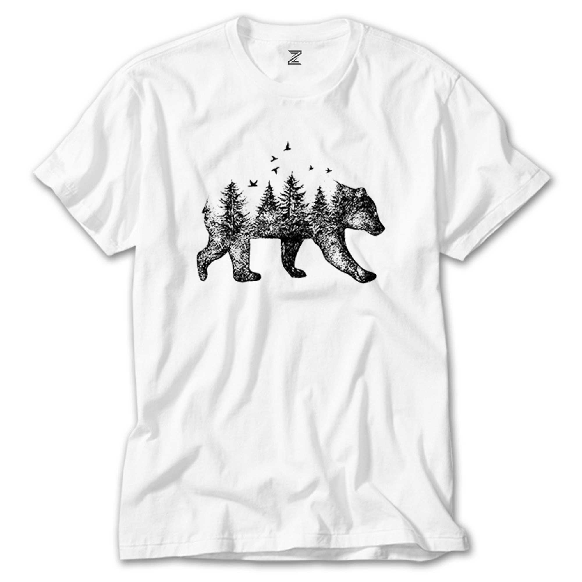 Bear Forest Beyaz Tişört