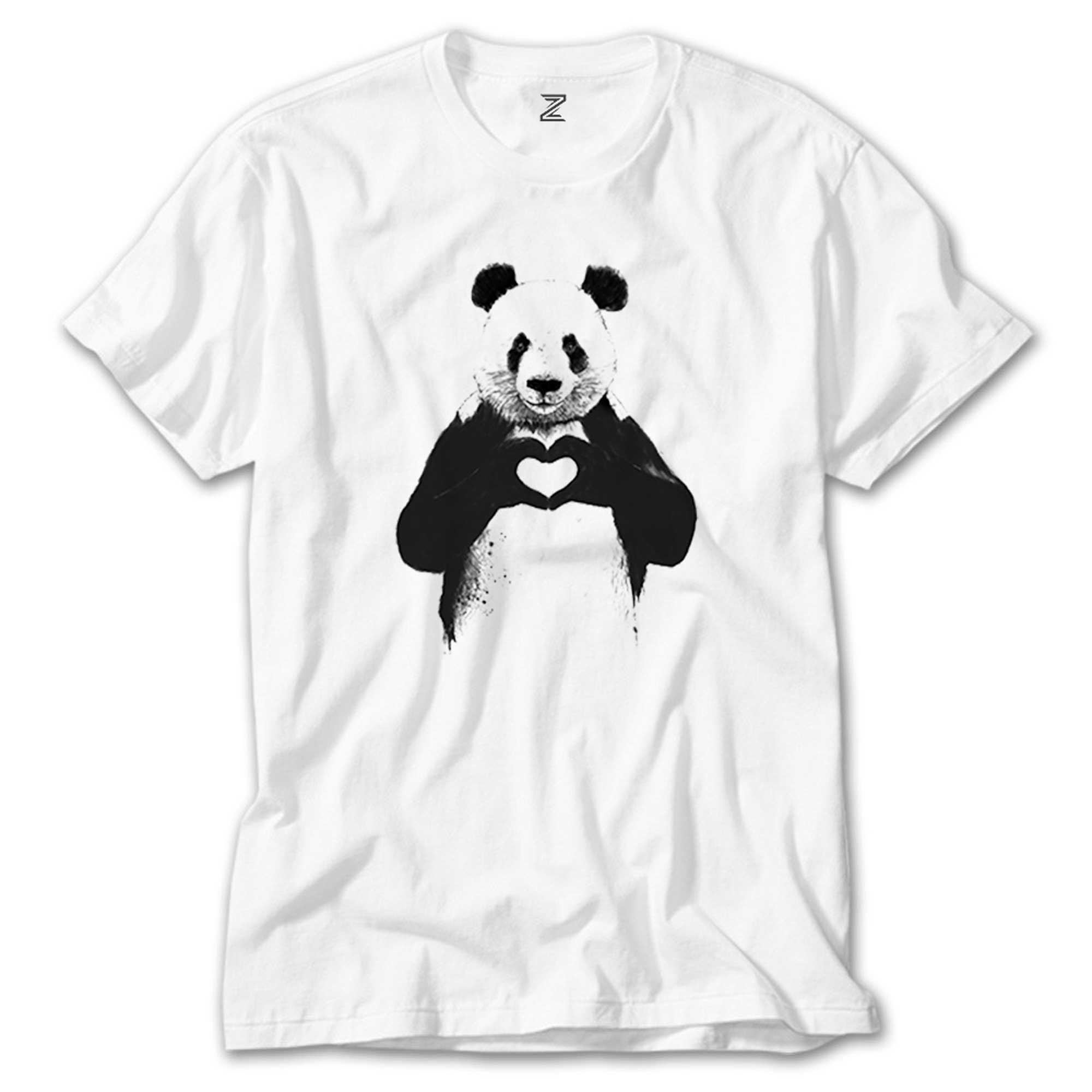 Panda Love Beyaz Tişört