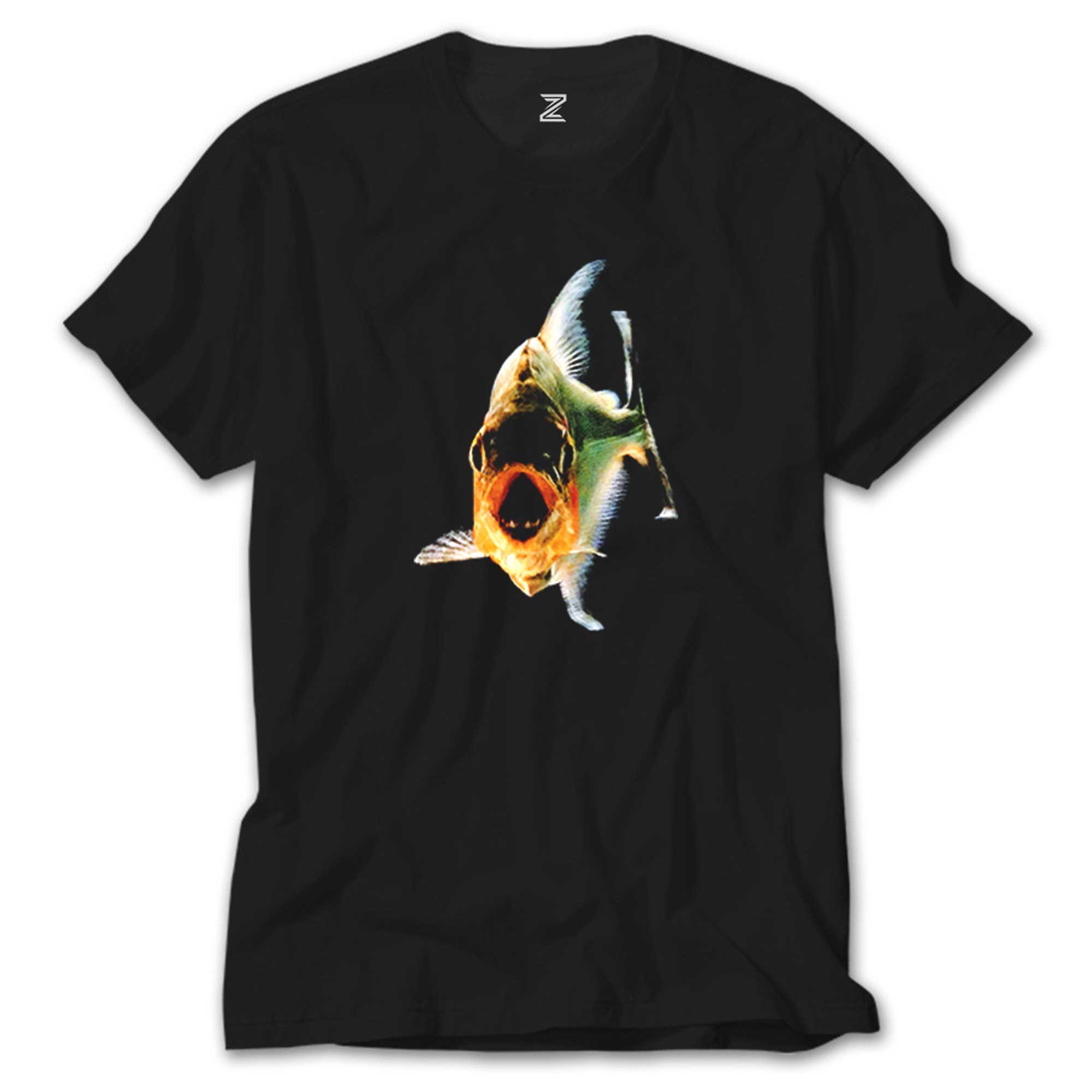 Pirana Balık Siyah Tişört