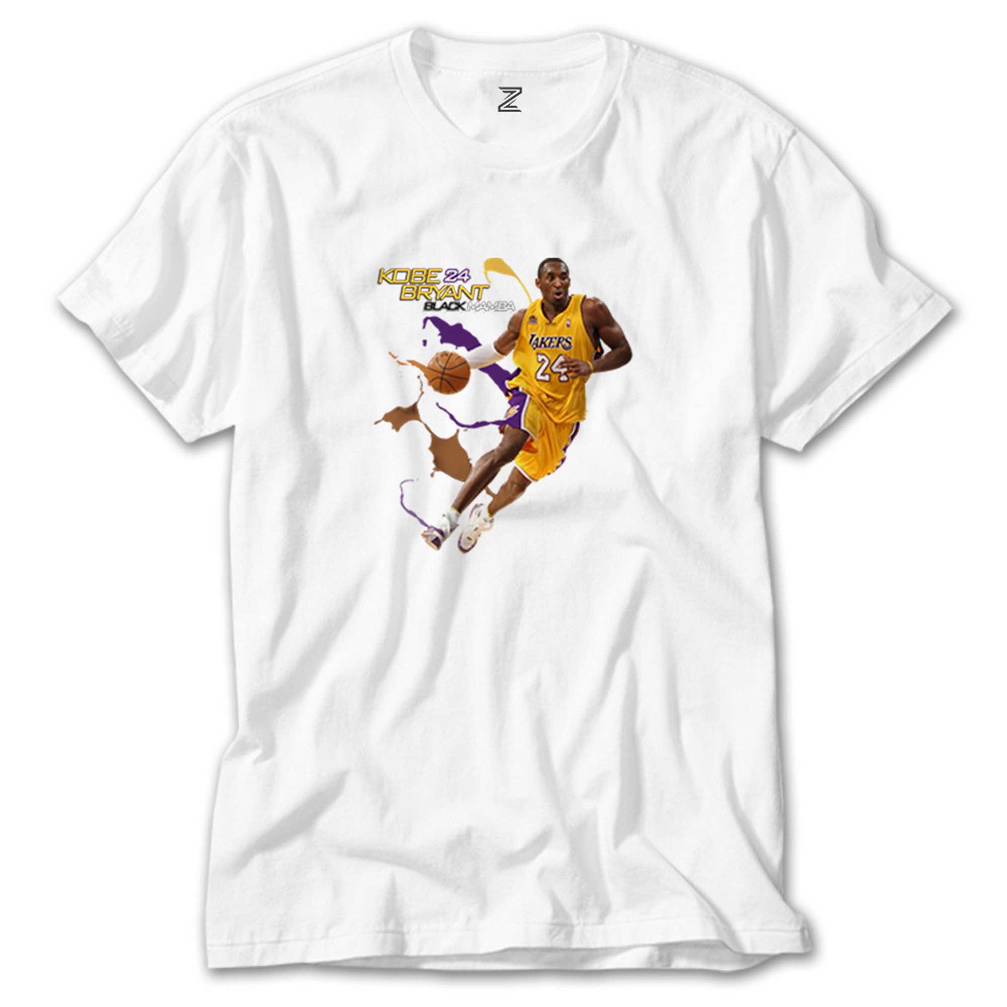 Kobe Bryant 24 Yellow Mamba Beyaz Tişört