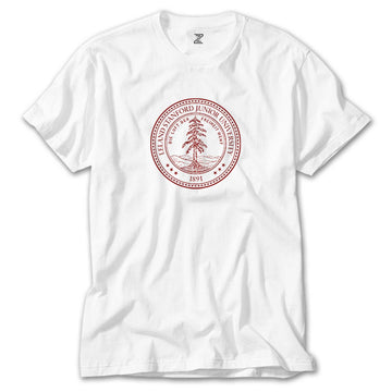 Stanford University Circle Logo Beyaz Tişört