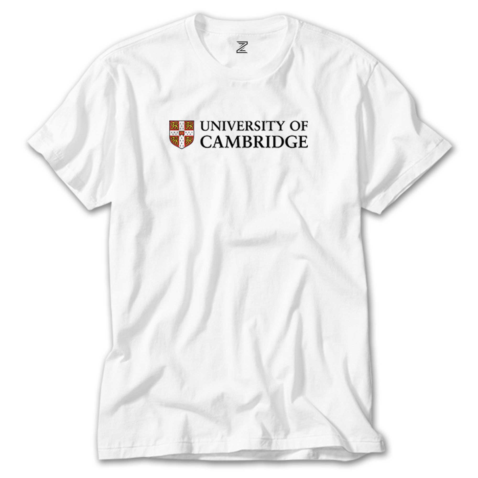 University Of Cambridge Logo Text Beyaz Tişört