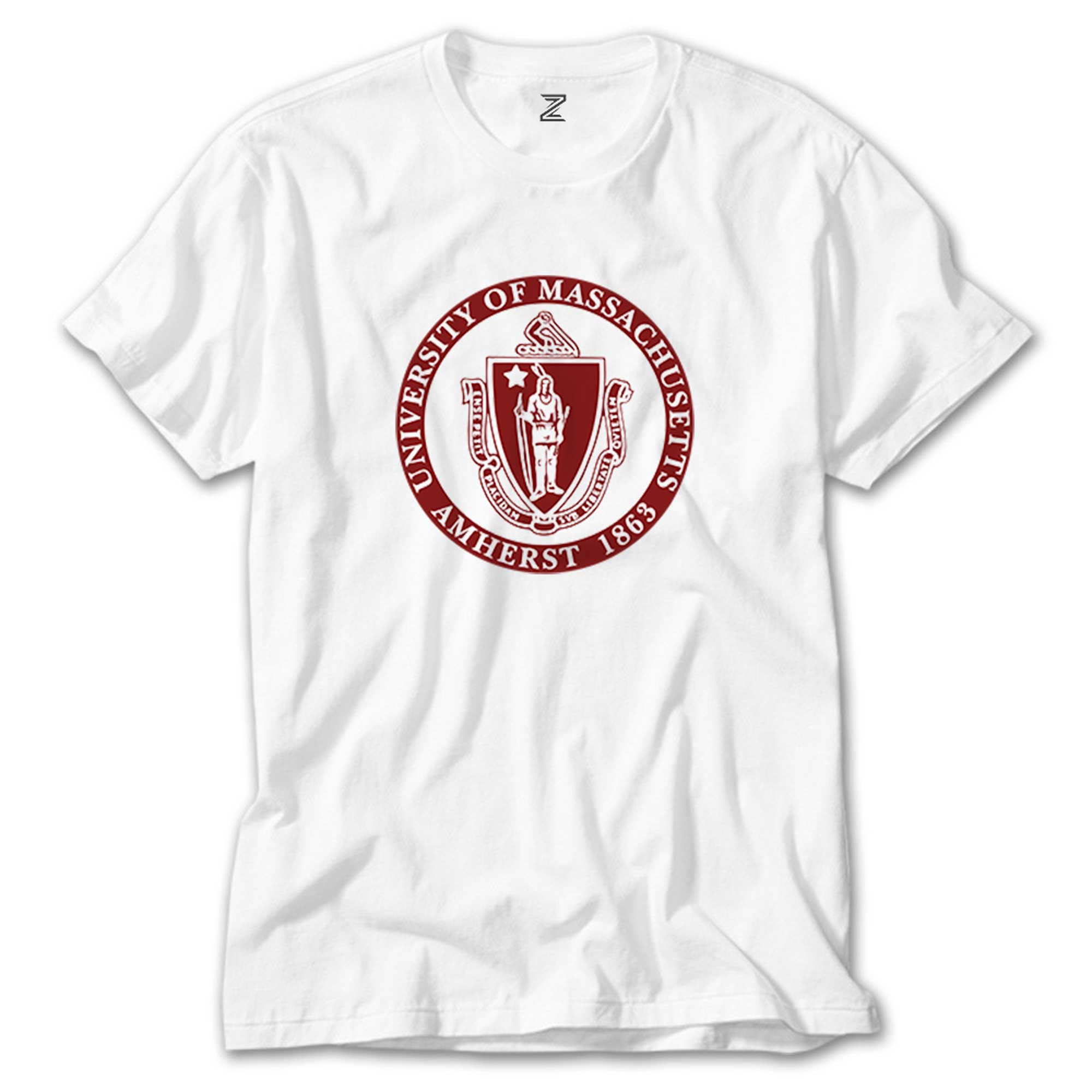 Massachusetts University logo Beyaz Tişört
