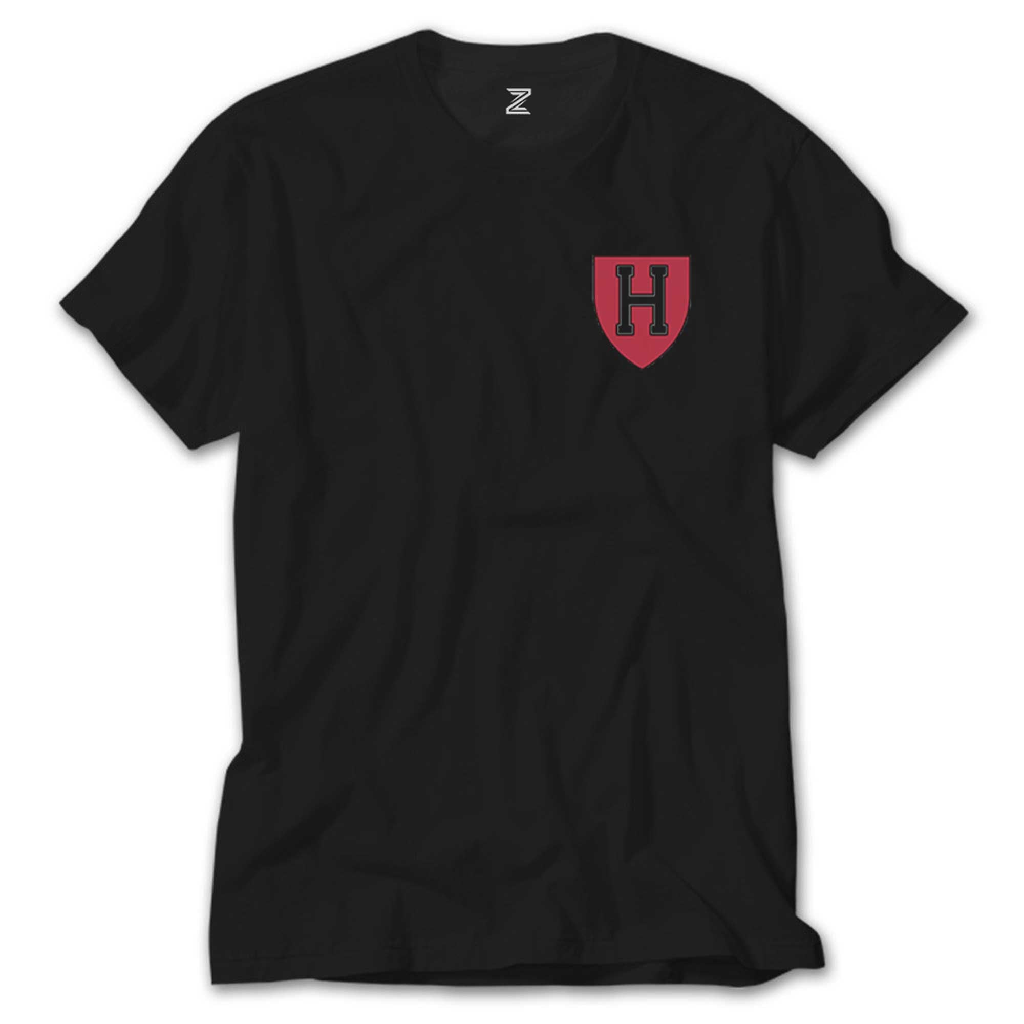 Harvard University Red Logo Siyah Tişört