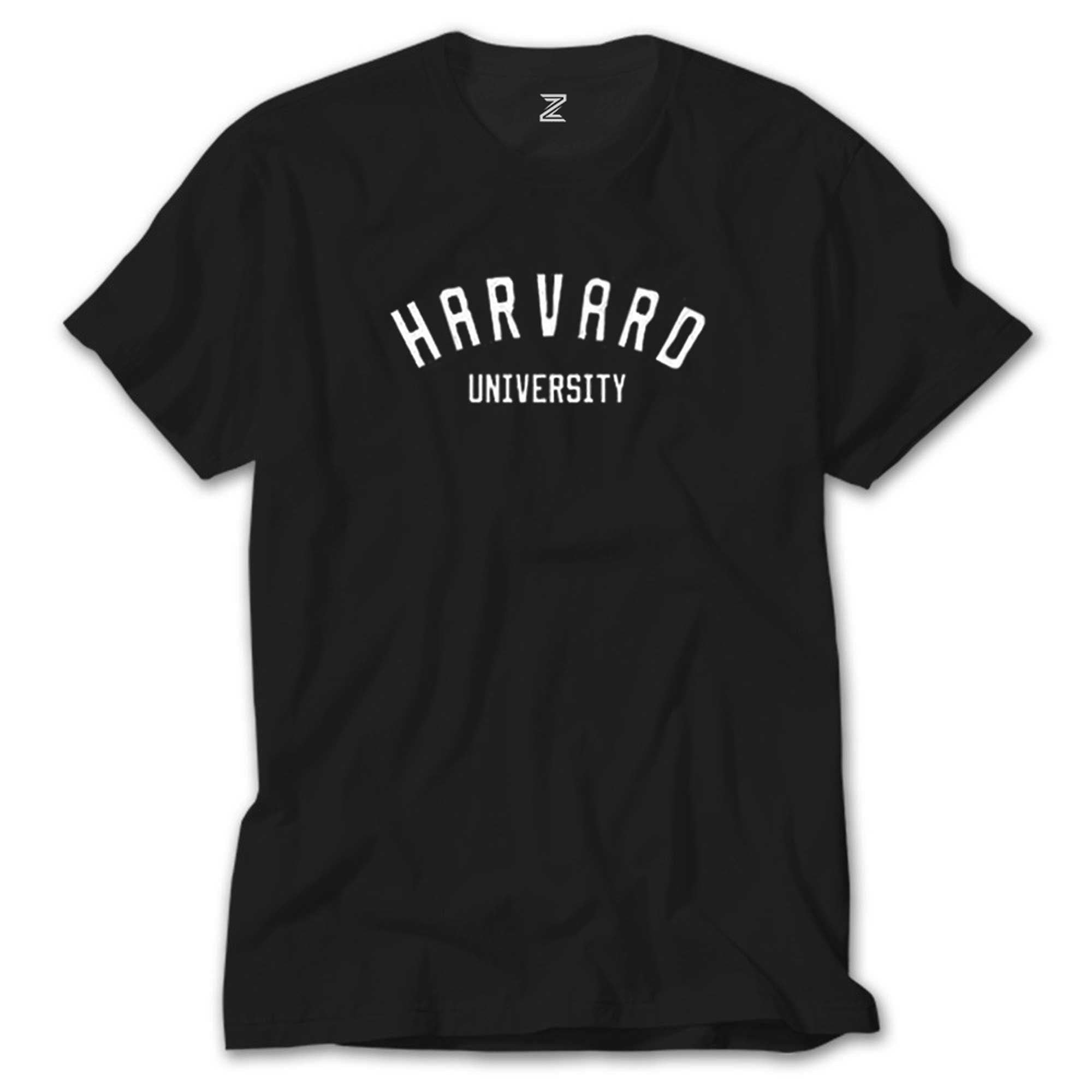 Harvard University Text Siyah Tişört