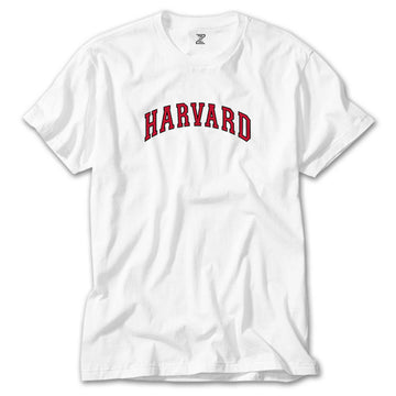 Harvard University Red Text Beyaz Tişört