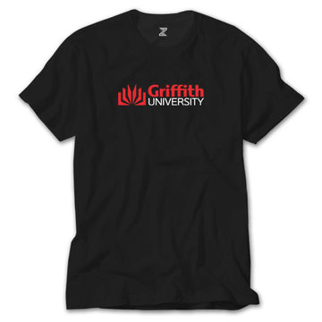 Griffith University Red Logo Siyah Tişört