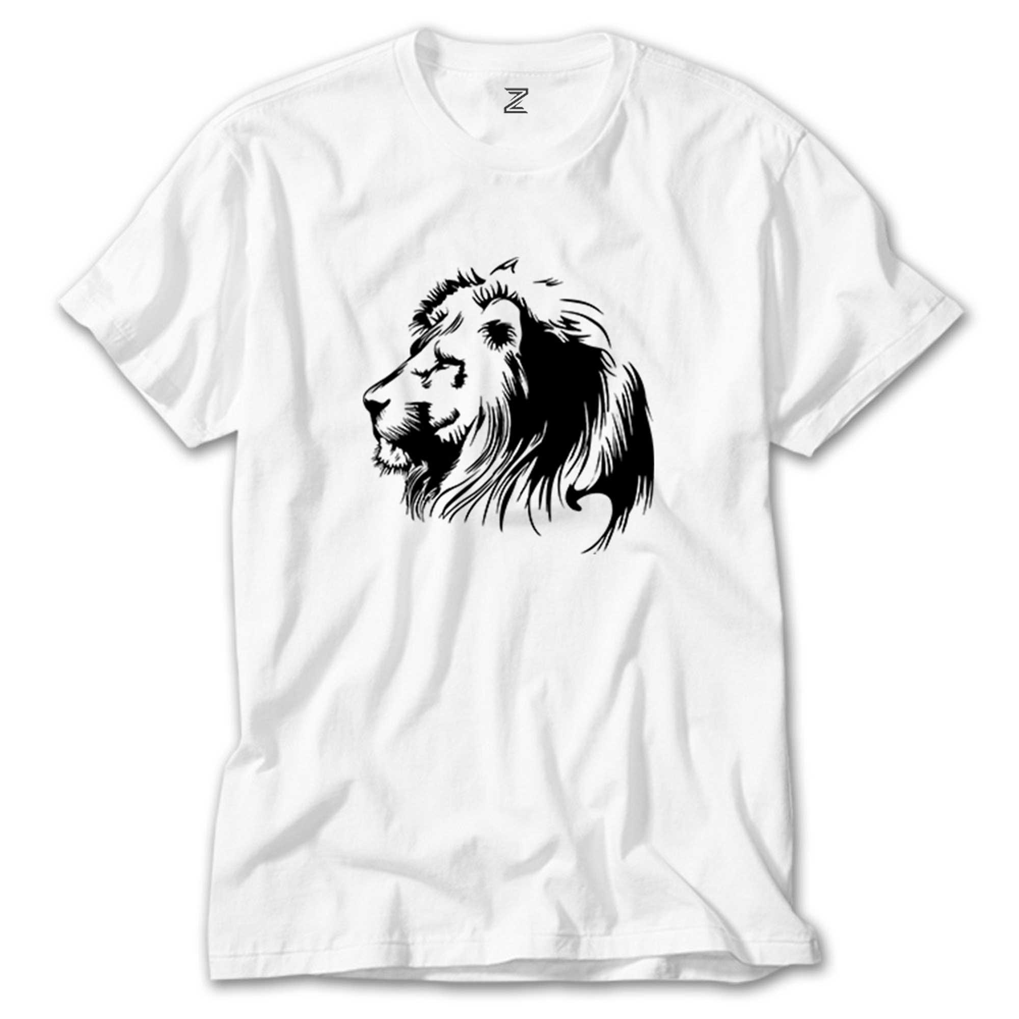 Black Lion Silhouette Beyaz Tişört