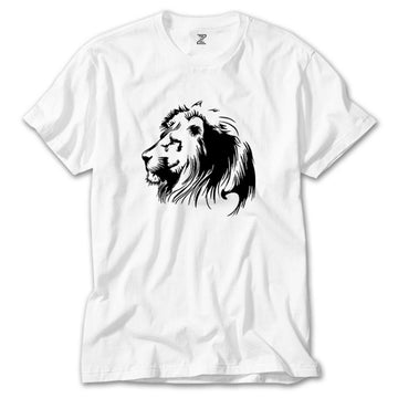 Black Lion Silhouette Beyaz Tişört