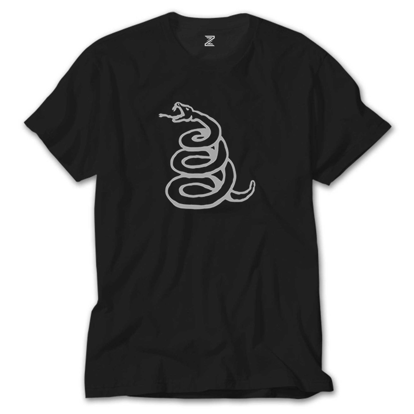 İndirimli Metallica Snake Logo Siyah Tişört