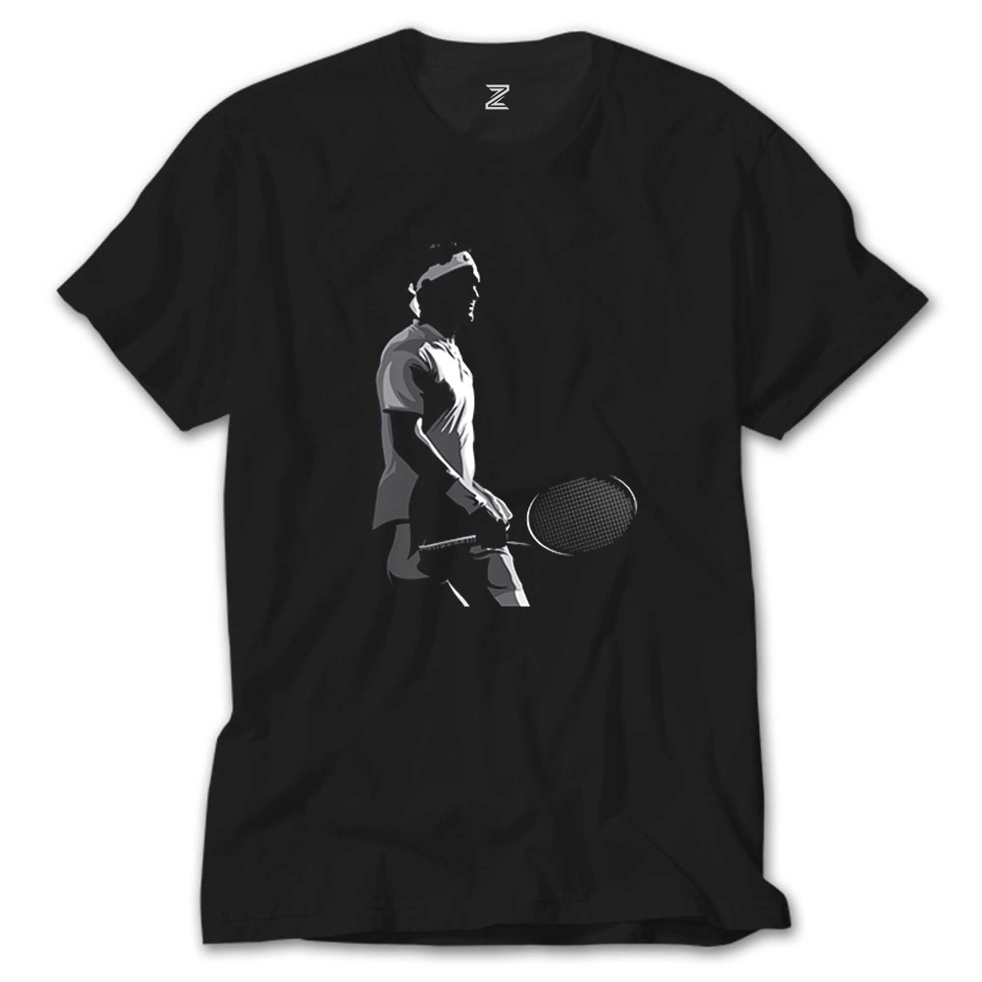 Roger Federer Siluet Siyah Tişört