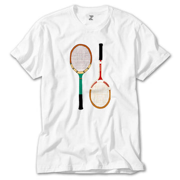 Tennis Rackets Colored Beyaz Tişört