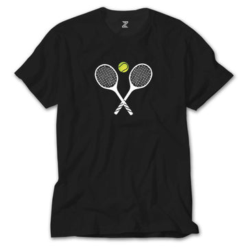 Tennis Rackets Siyah Tişört