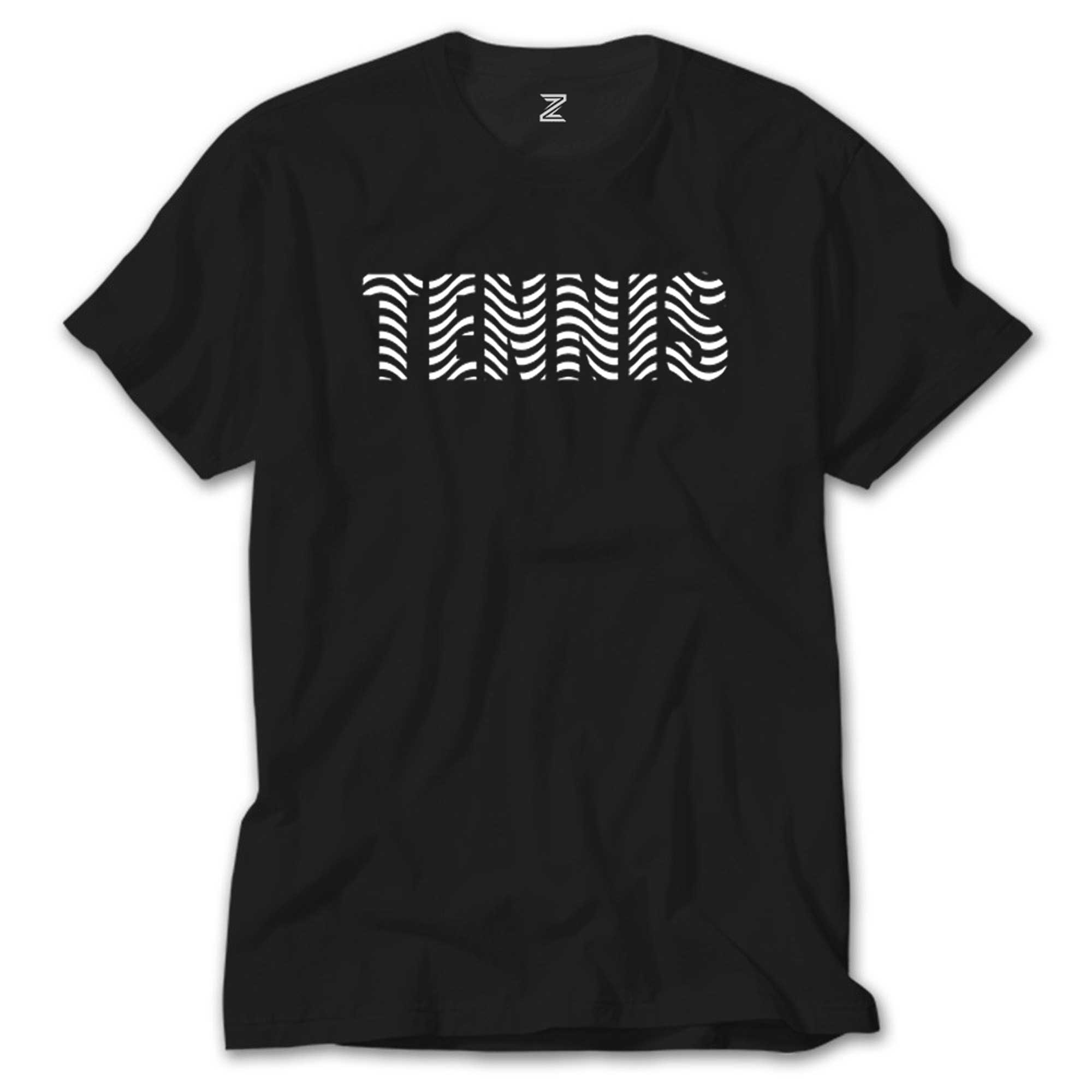 Tennis Text Siyah Tişört