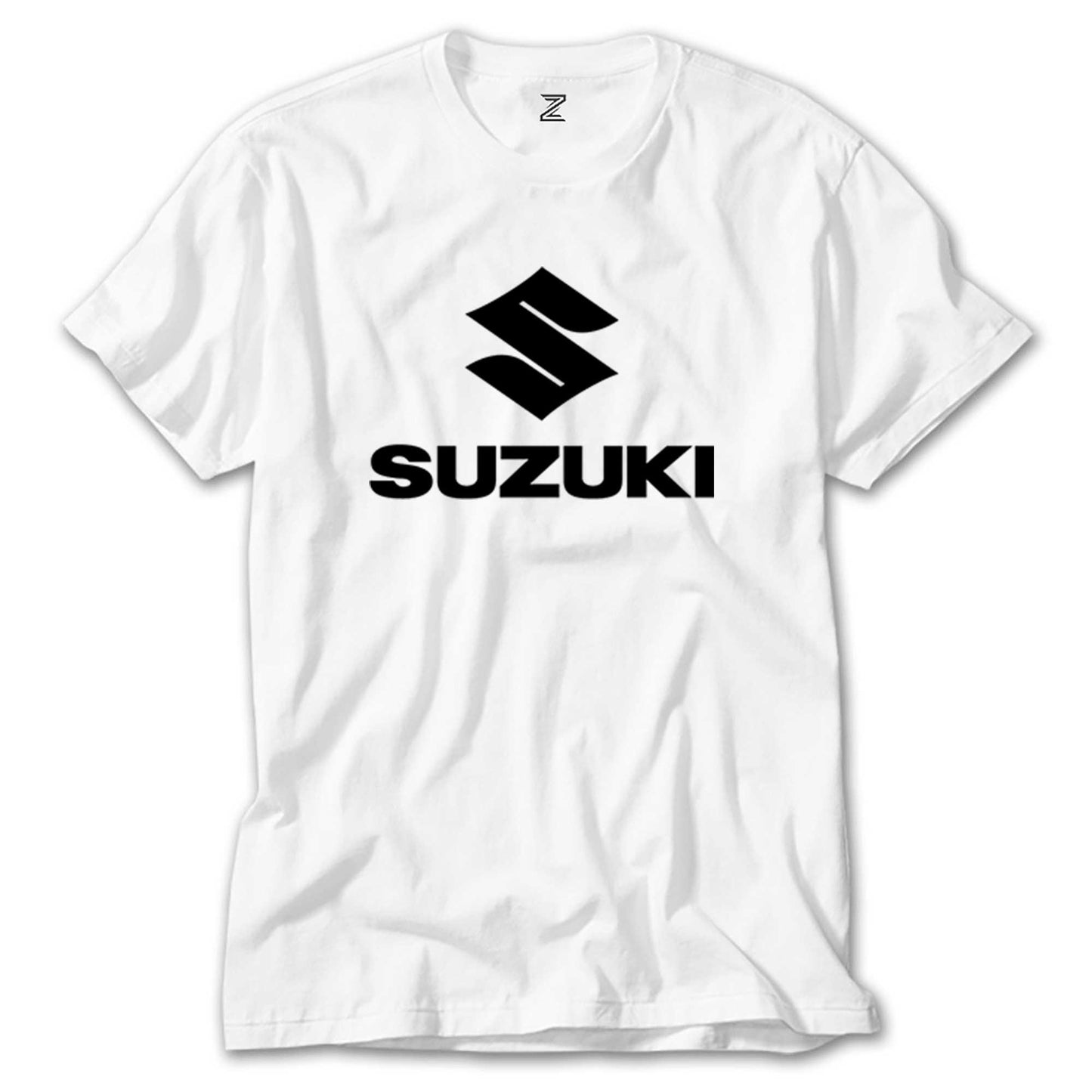 İndirimli Suzuki Logo Text Black Beyaz Tişört