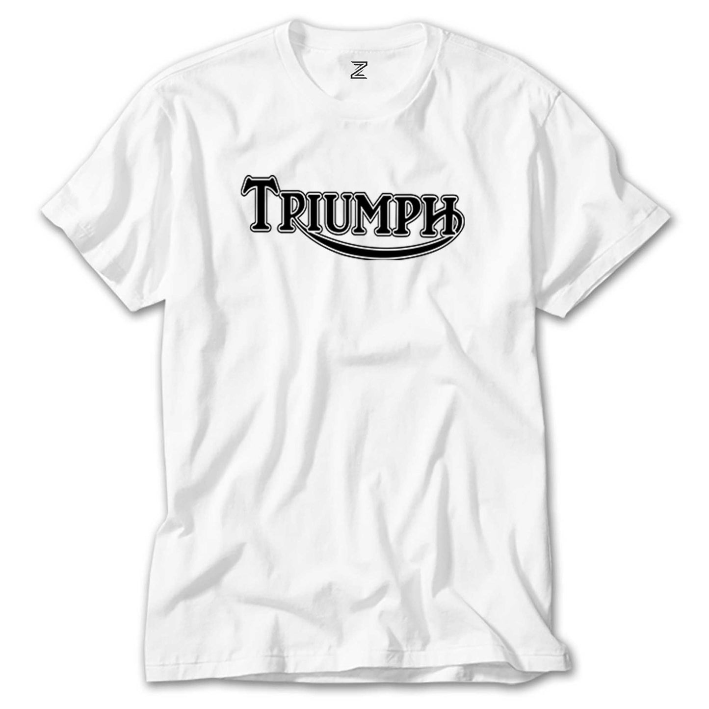 İndirimli Triumph Motorcycles Logo Beyaz Tişört