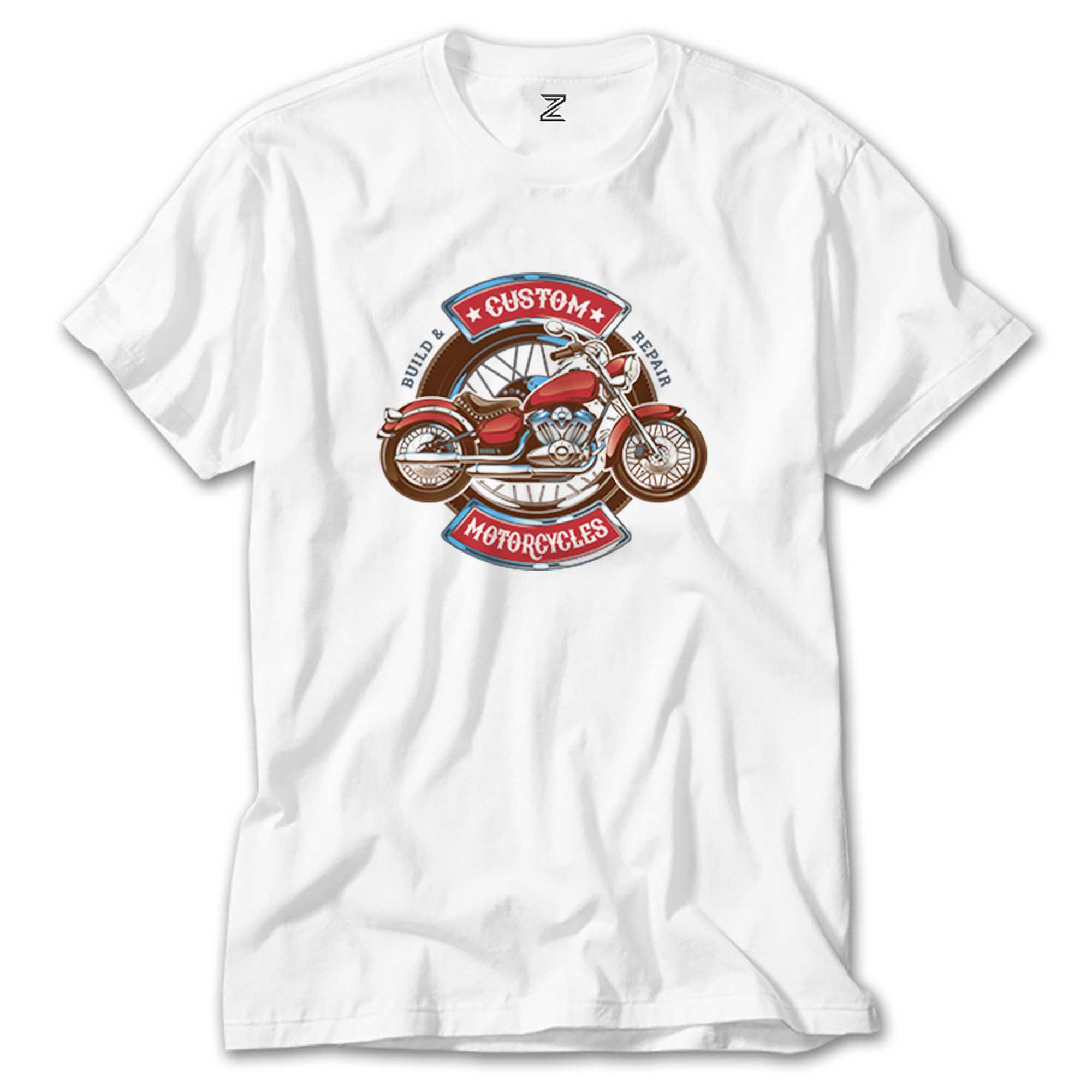 Custom motorcycle Beyaz Tişört
