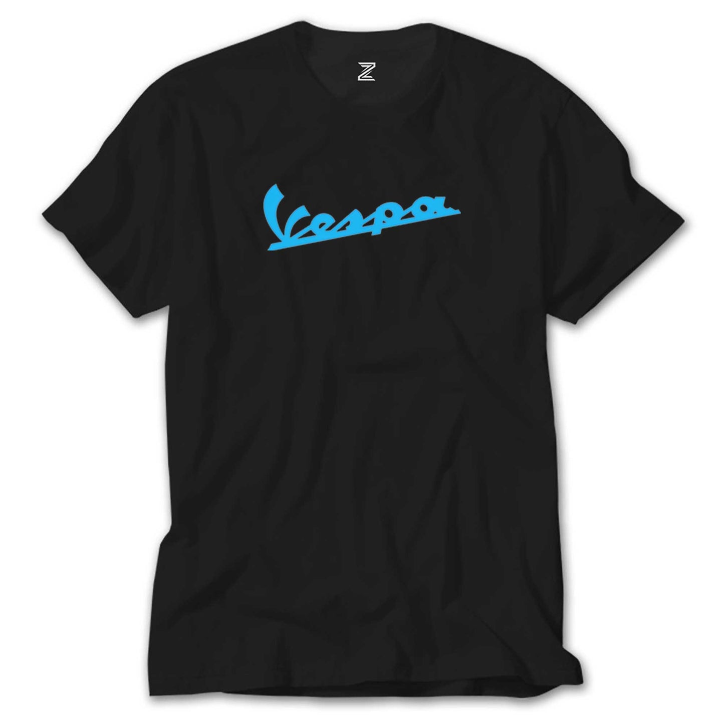 İndirimli Vespa Text Blue Siyah Tişört