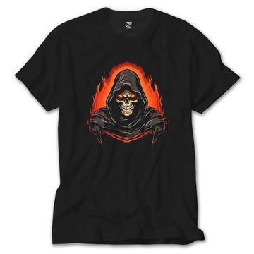 Skeleton Ghost Fire Siyah Tişört