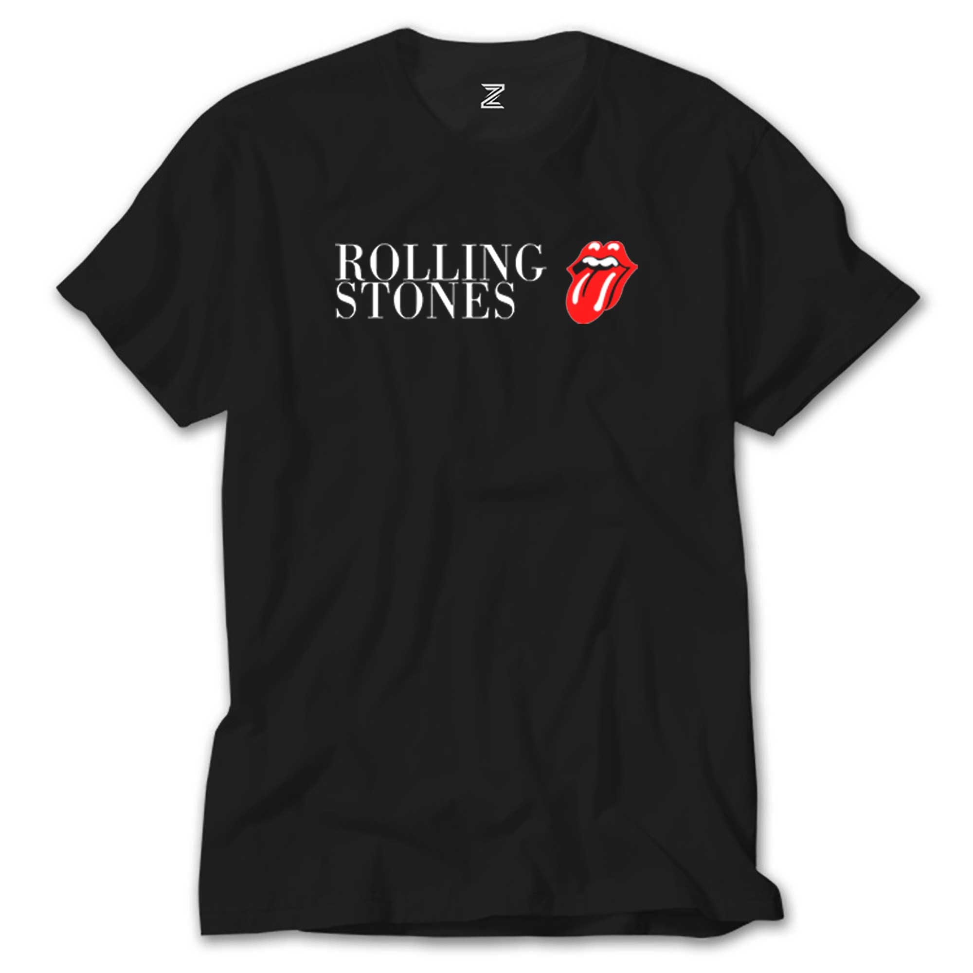 The Rolling Stones Logo Text Siyah Tişört