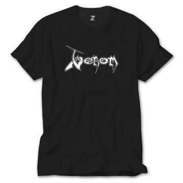 Venom Logo Text Siyah Tişört