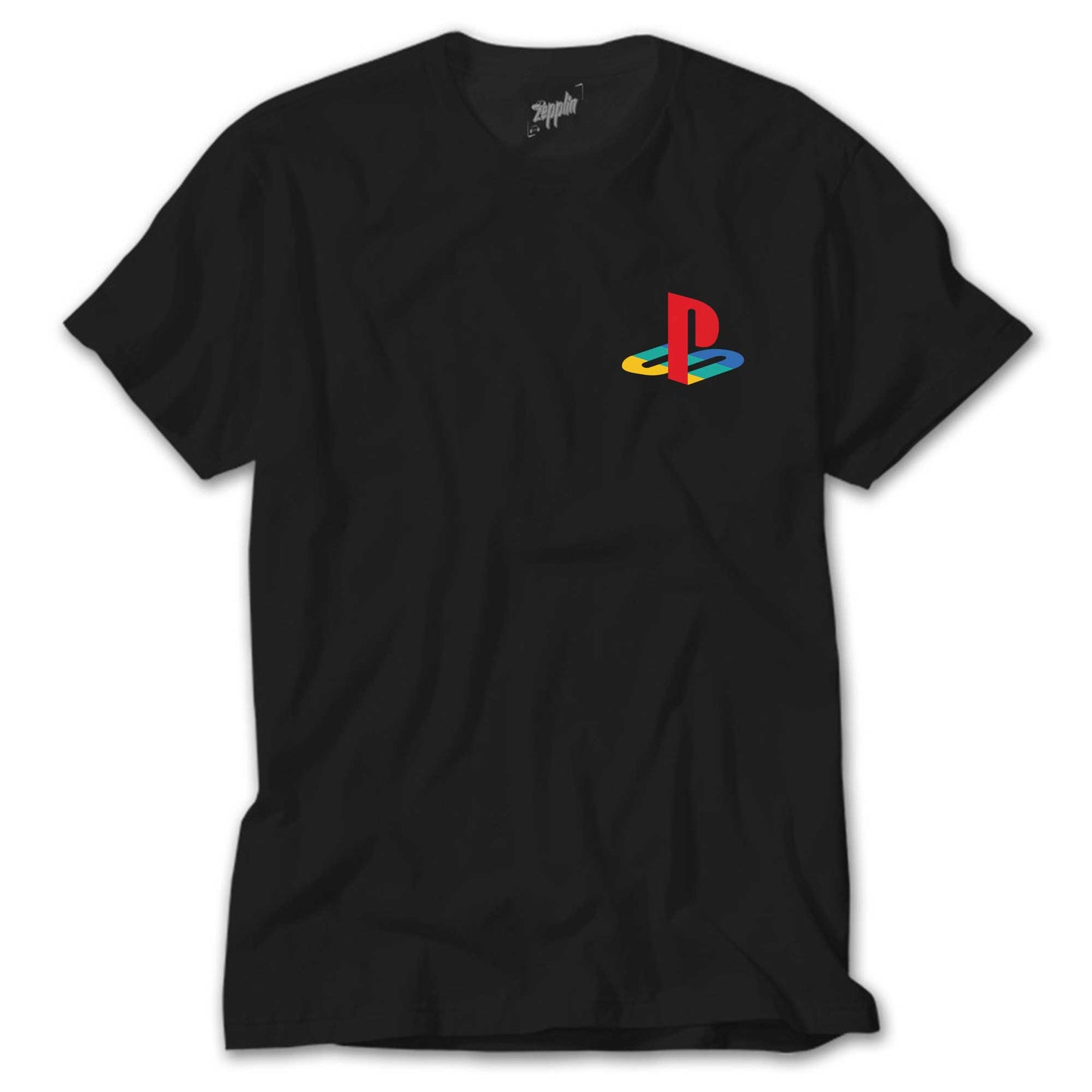 İndirimli Playstation Logo Color Siyah Tişört