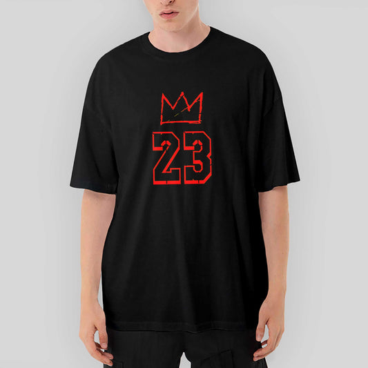 Lebron James King 23 Oversize Siyah Tişört - Zepplingiyim