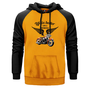 Vintage Harley Davidson Çift Renk Reglan Kol Sweatshirt