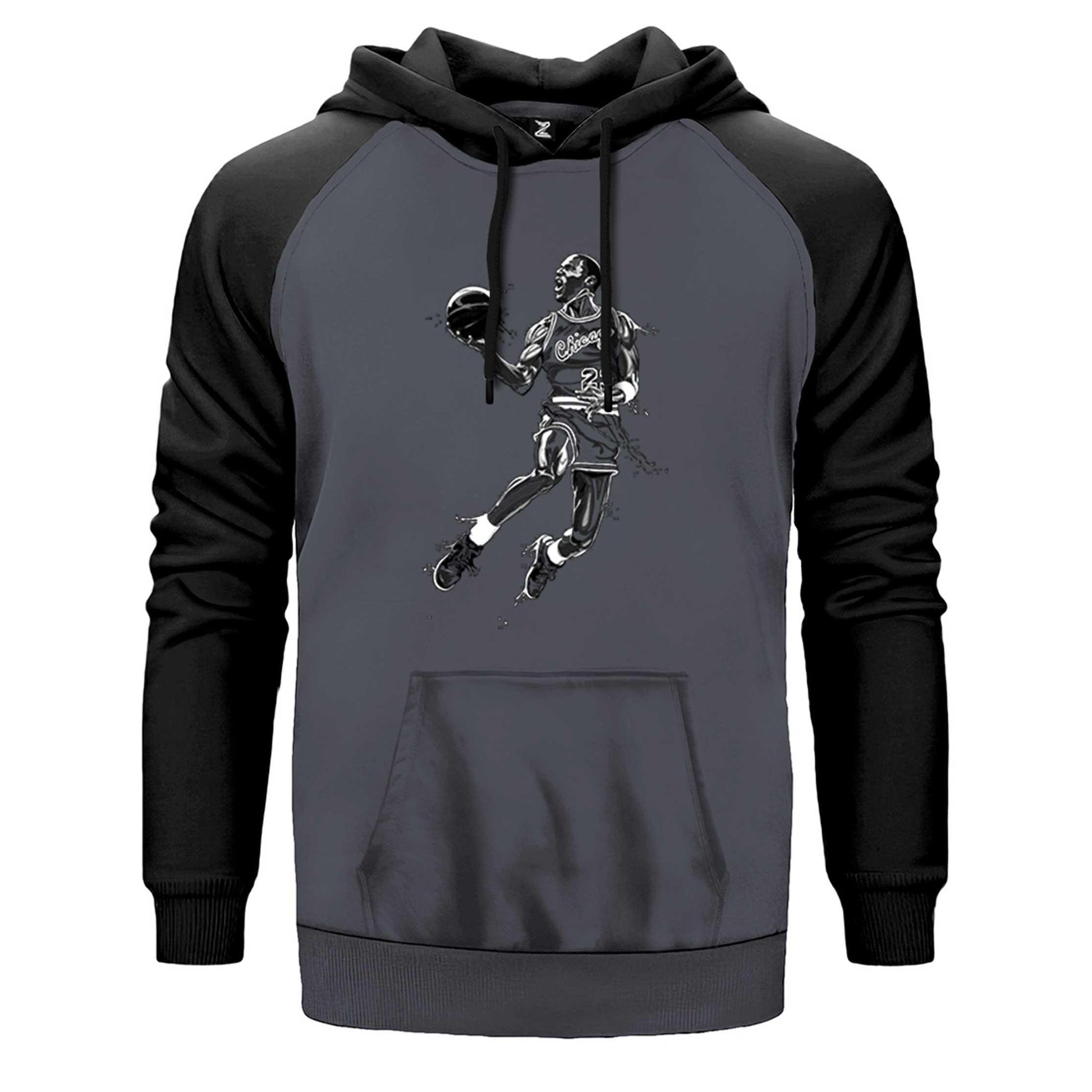 Michael Jordan Black Çift Renk Reglan Kol Sweatshirt - Zepplingiyim