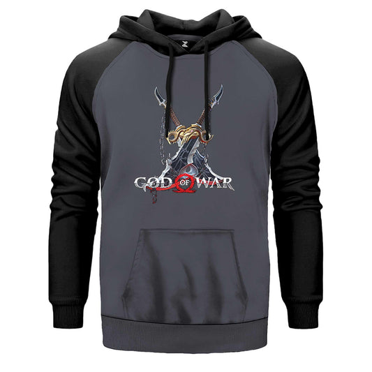 God Of War Kratos Kılıçları Çift Renk Reglan Kol Sweatshirt - Zepplingiyim