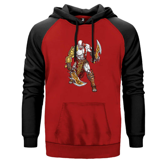 God Of War Kratos Savaşçı Çift Renk Reglan Kol Sweatshirt - Zepplingiyim