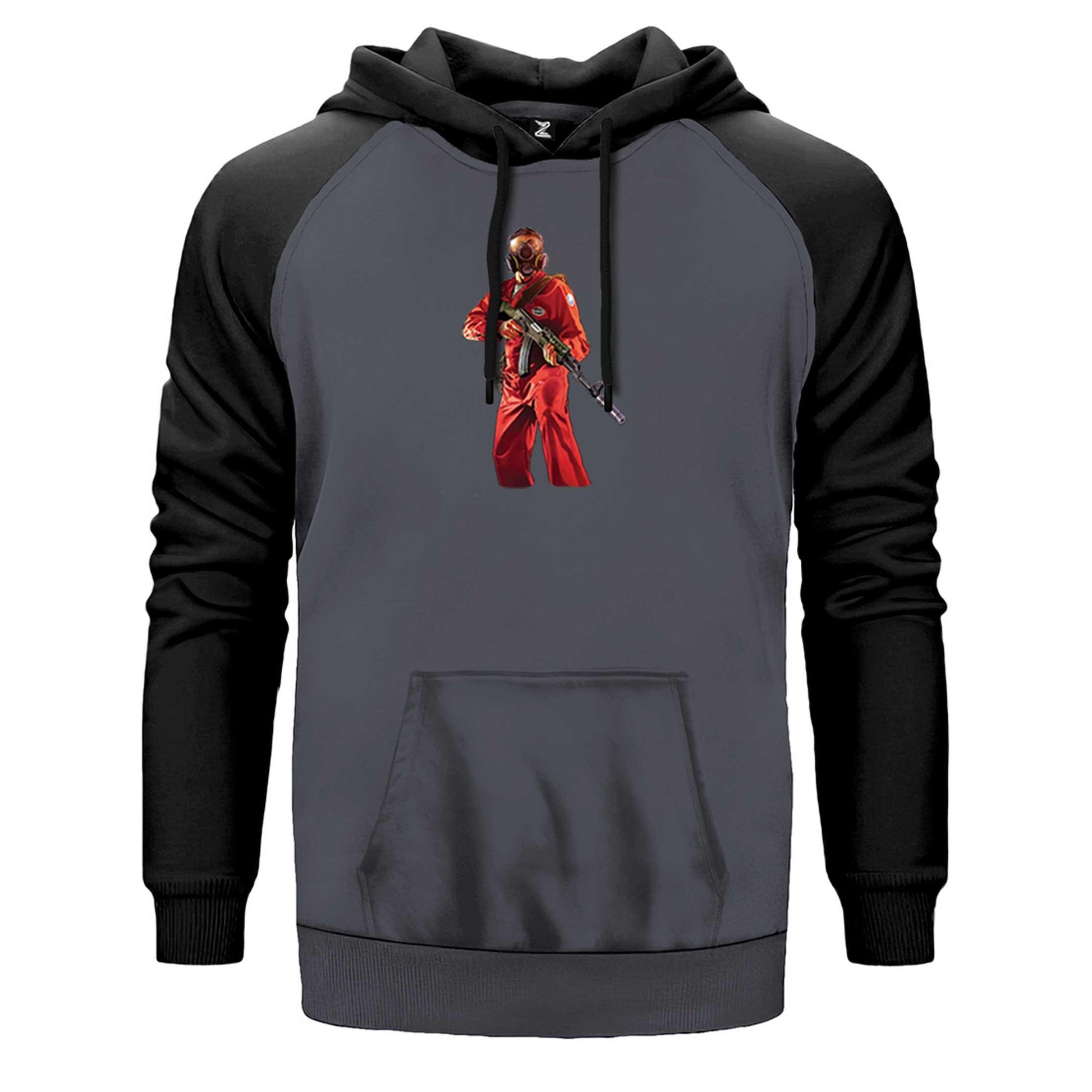 GTA Robber In Red Suit Man Çift Renk Reglan Kol Sweatshirt - Zepplingiyim