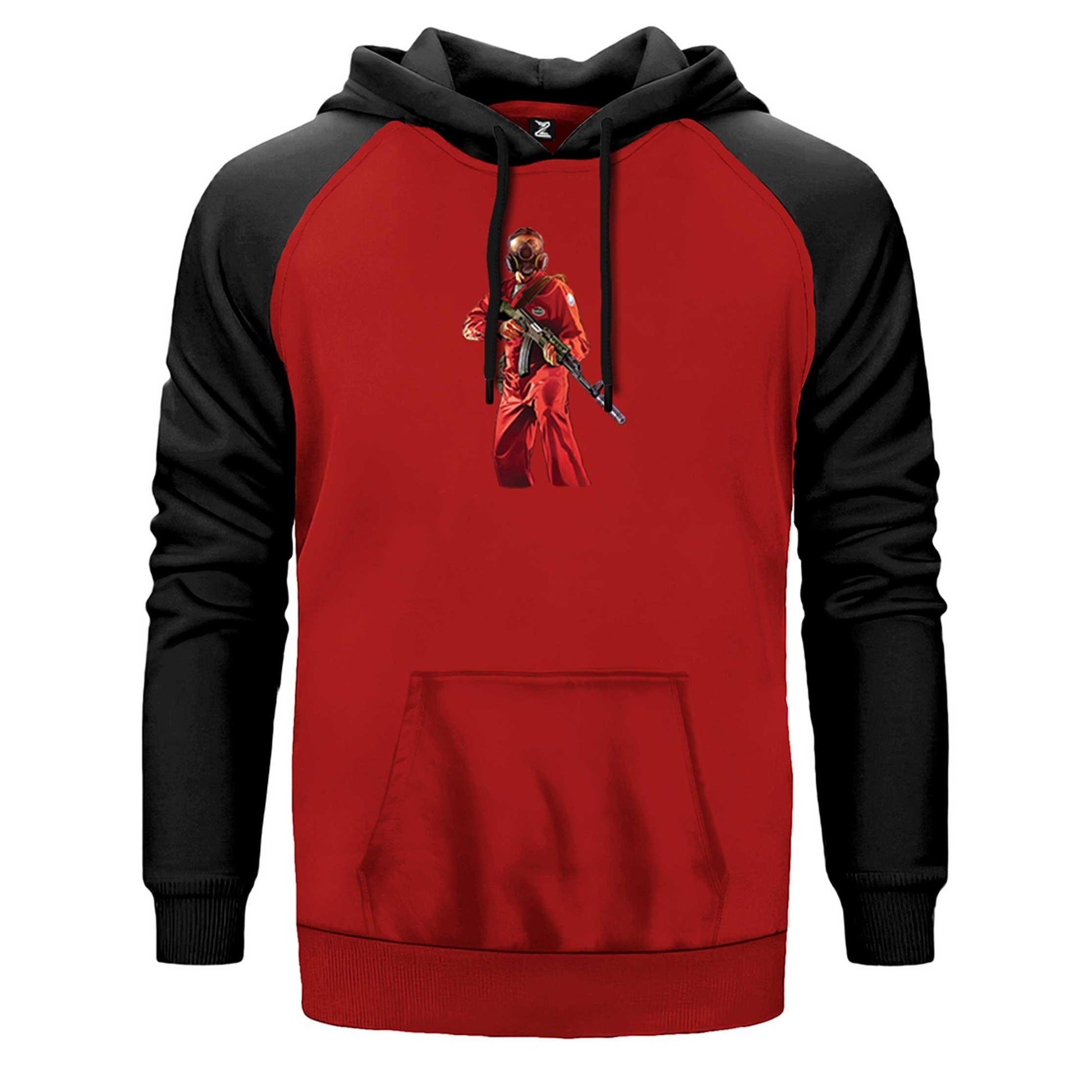 GTA Robber In Red Suit Man Çift Renk Reglan Kol Sweatshirt - Zepplingiyim