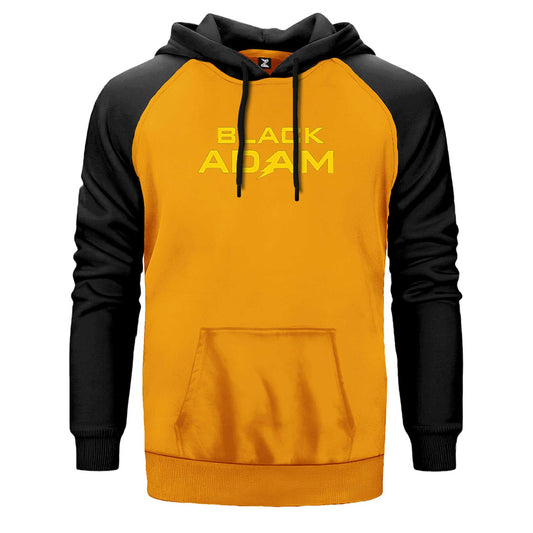 Black Adam Yellow Text Çift Renk Reglan Kol Sweatshirt - Zepplingiyim