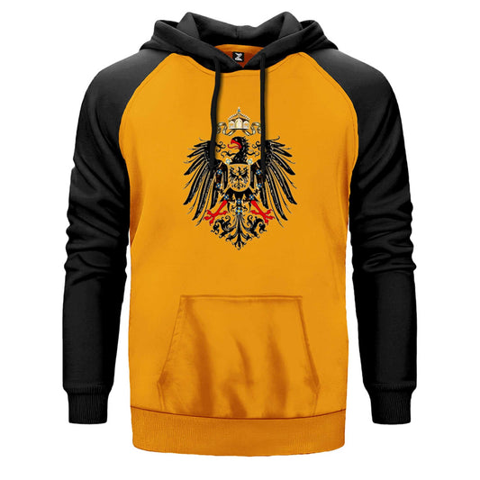 Hearts of Iron 4 Imperial Coat of arms of Germany Çift Renk Reglan Kol Sweatshirt - Zepplingiyim