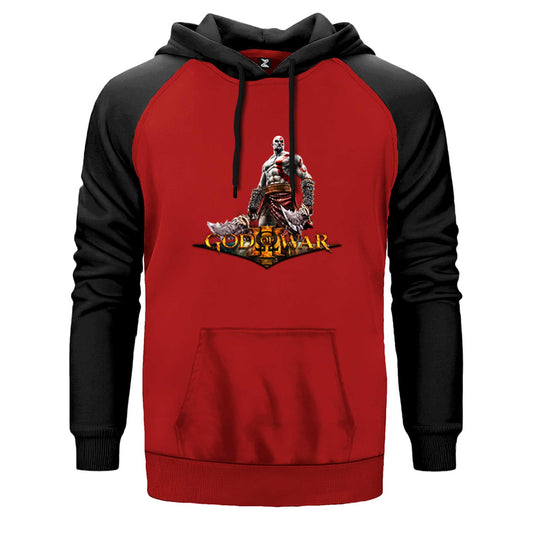 God of War Kratos Siluet Logo Çift Renk Reglan Kol Sweatshirt - Zepplingiyim