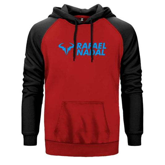 Rafael Nadal Blue Logo Text Çift Renk Reglan Kol Sweatshirt - Zepplingiyim