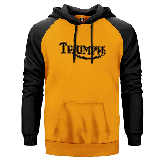Triumph Motorcycles Logo Çift Renk Reglan Kol Sweatshirt - Zepplingiyim
